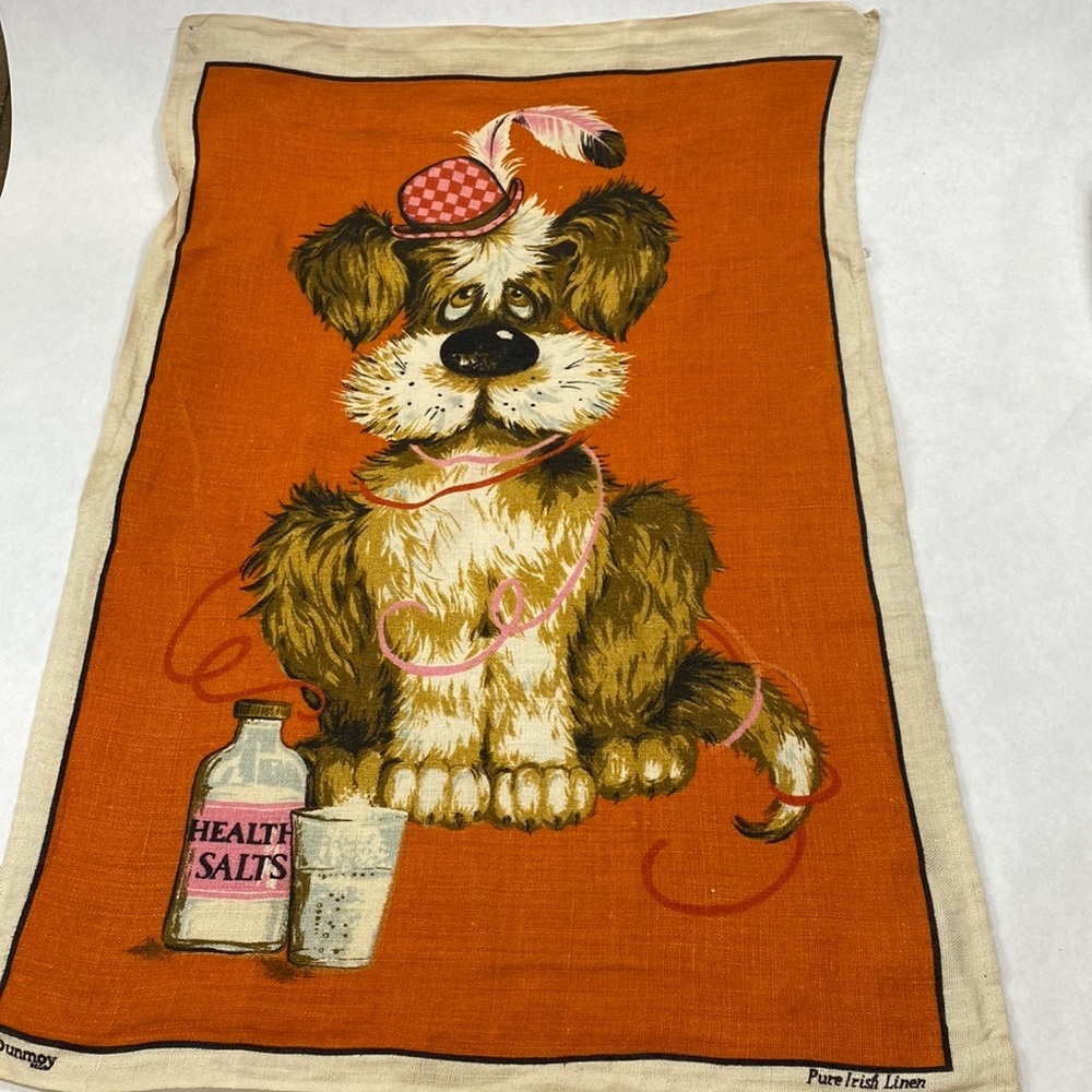 Vintage Dunmoy Irish linen towel‎ tea towel kitchen towel